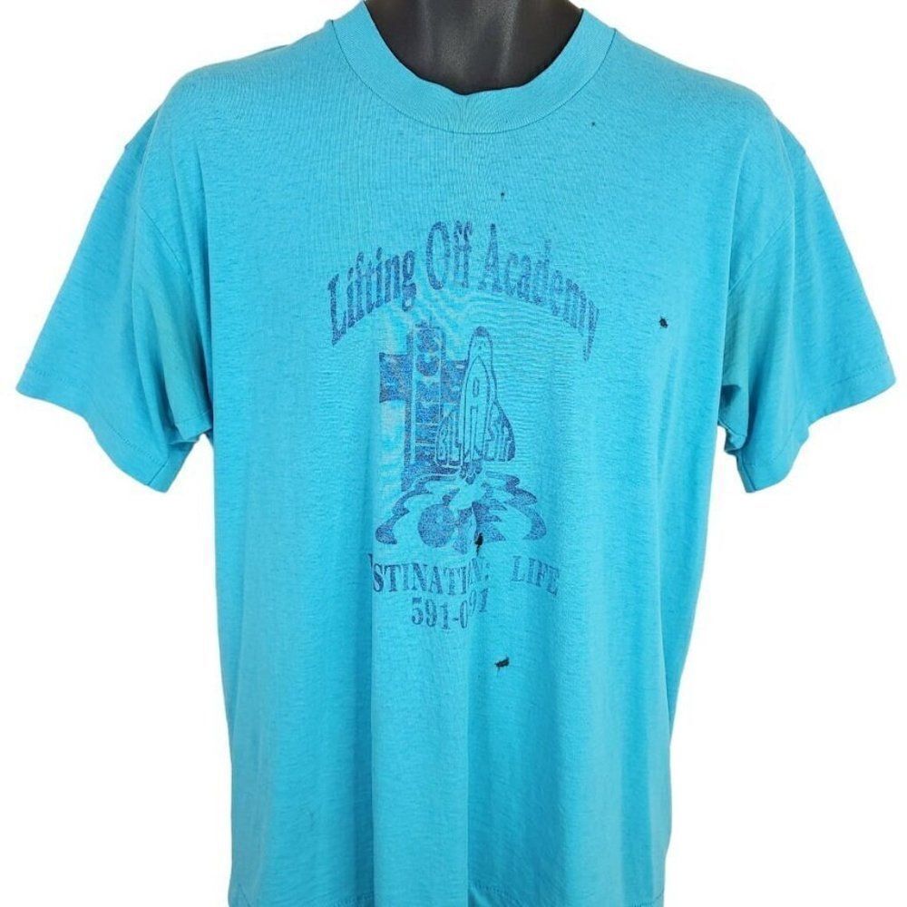 Lifting Off Academy T Shirt Vintage 90s Space Shuttle Colorado Childcare